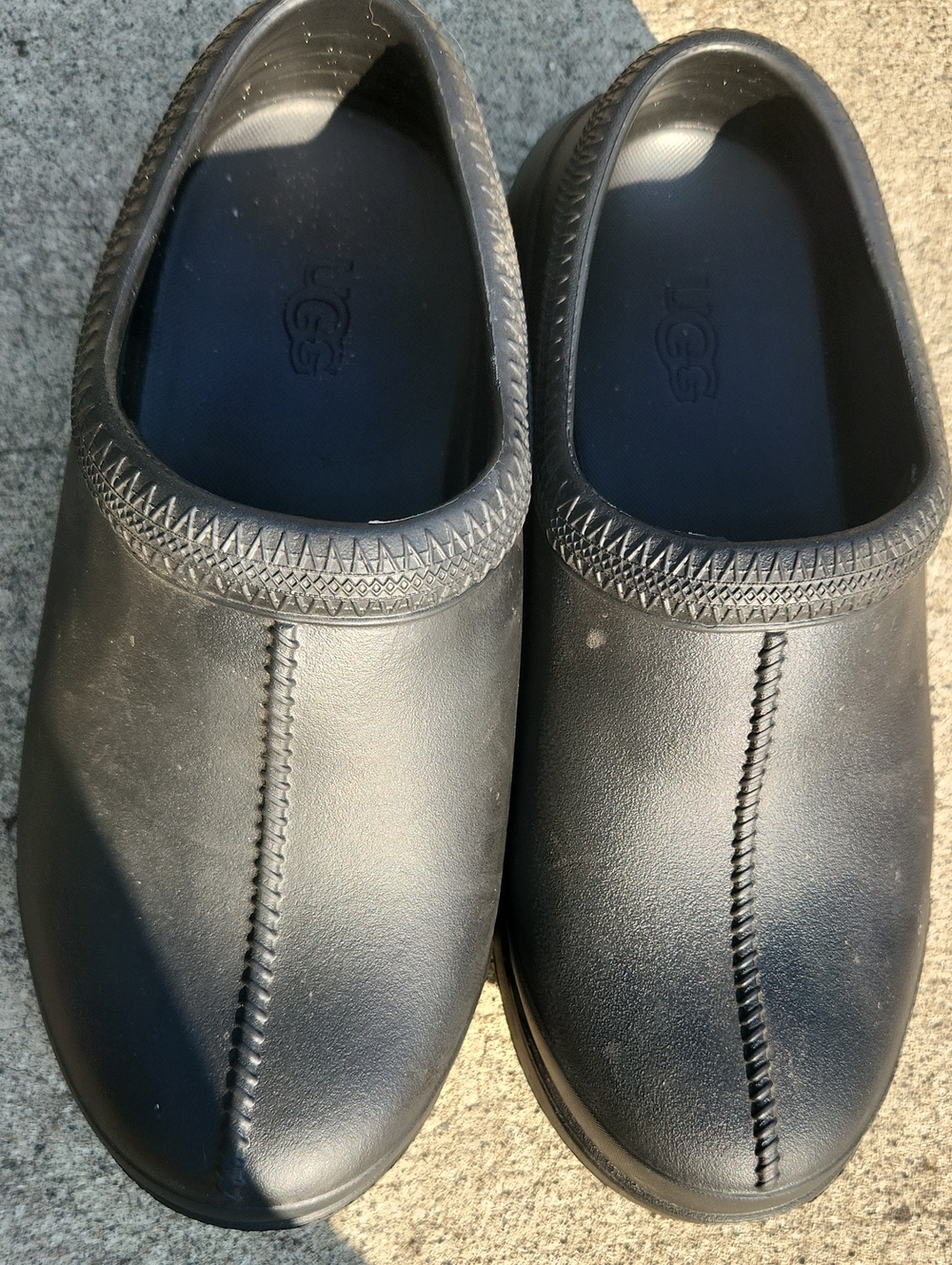 UGG Men’s Black Slip-On Clogs with Stitched Center Seam